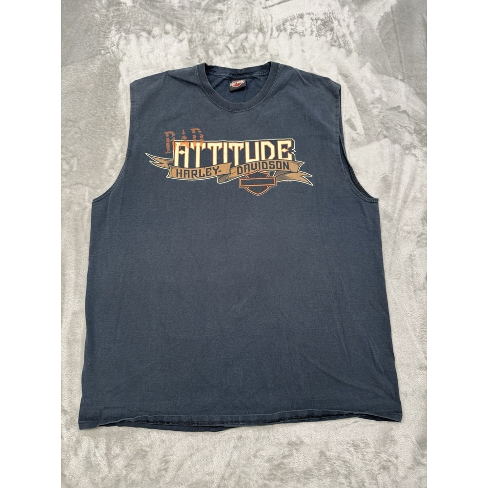 Harley Davidson Sleeveless Shirt Mens XL Black Tank Motorcycle Graphic Biker Y2K